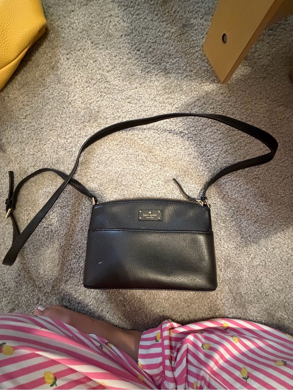 kate spade Black Pebbled Leather Crossbody Bag